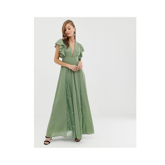 ASOS Dresses & Skirts - New ASOS US 14 Green Maxi Lace Dress